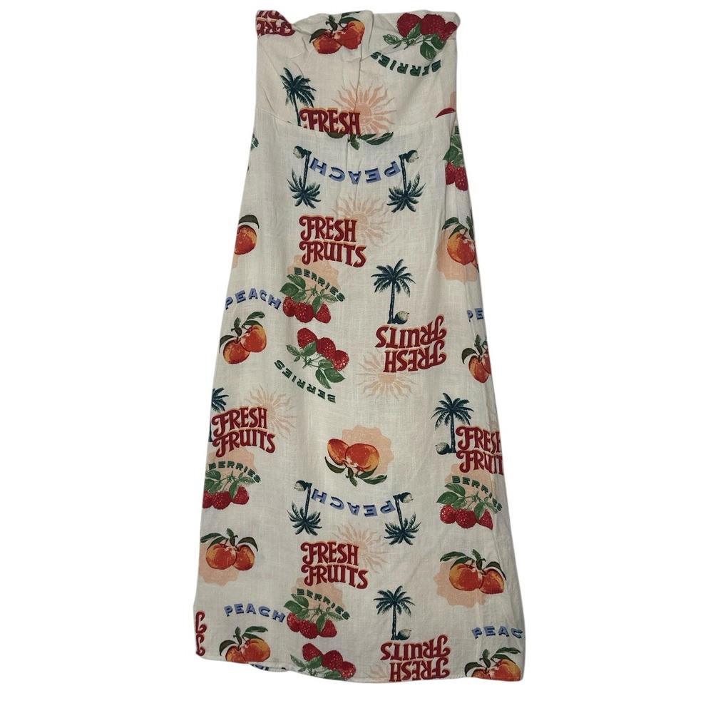 Paper Heart Anthropologie Strapless Linen Blend Maxi Dress Women's Medium
